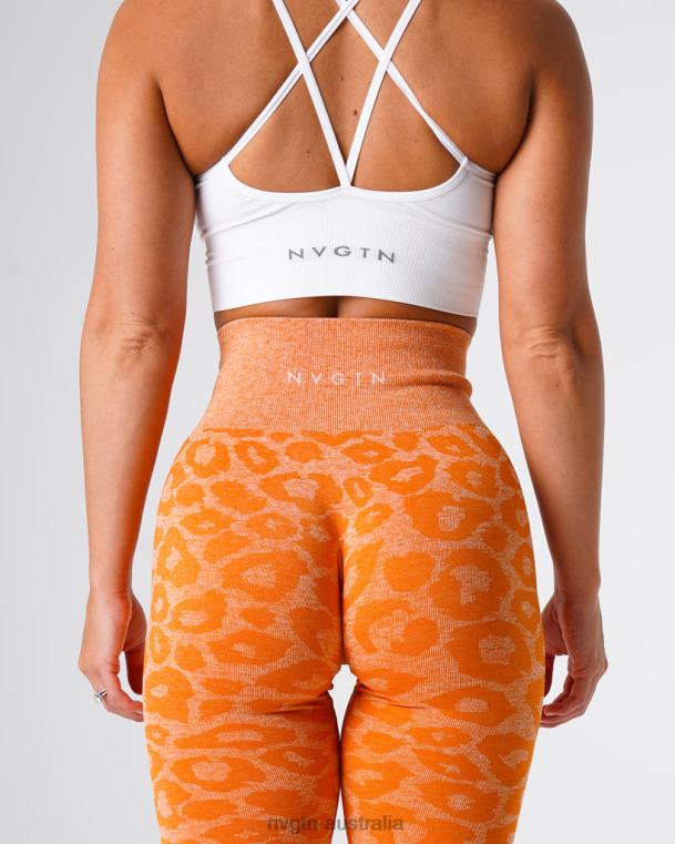 Women Leopard Seamless Leggings 04060682 Burnt Orange Fitness NVGTN