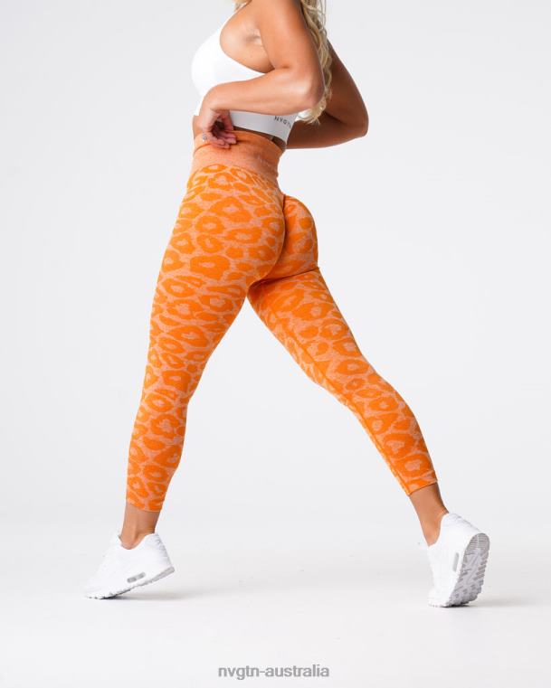 Women Leopard Seamless Leggings 04060682 Burnt Orange Fitness NVGTN
