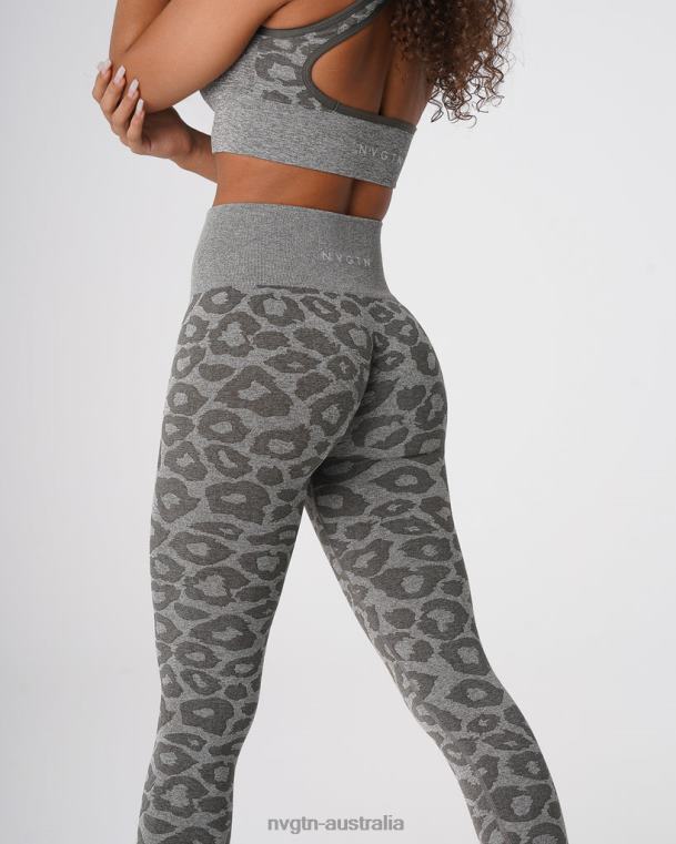 Women Leopard Seamless Leggings 04060685 Khaki Green Fitness NVGTN