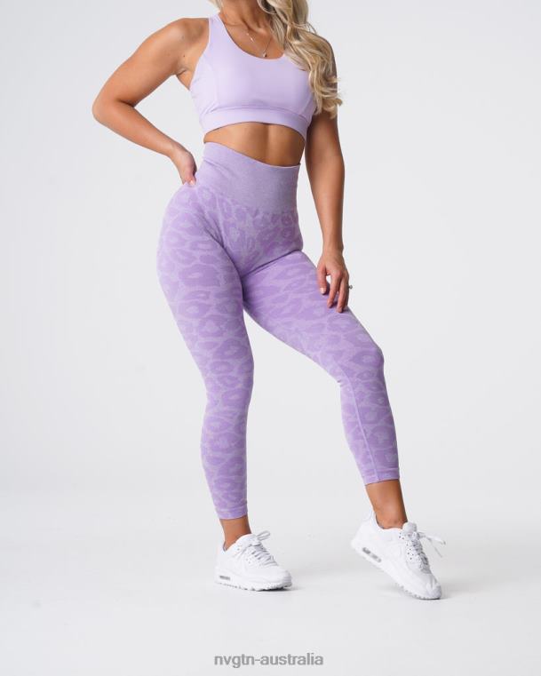 Women Leopard Seamless Leggings 04060688 Lilac Fitness NVGTN