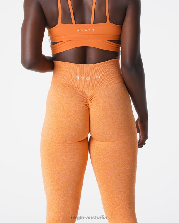 Women Scrunch Seamless Leggings 04060645 Sunset Orange Fitness NVGTN