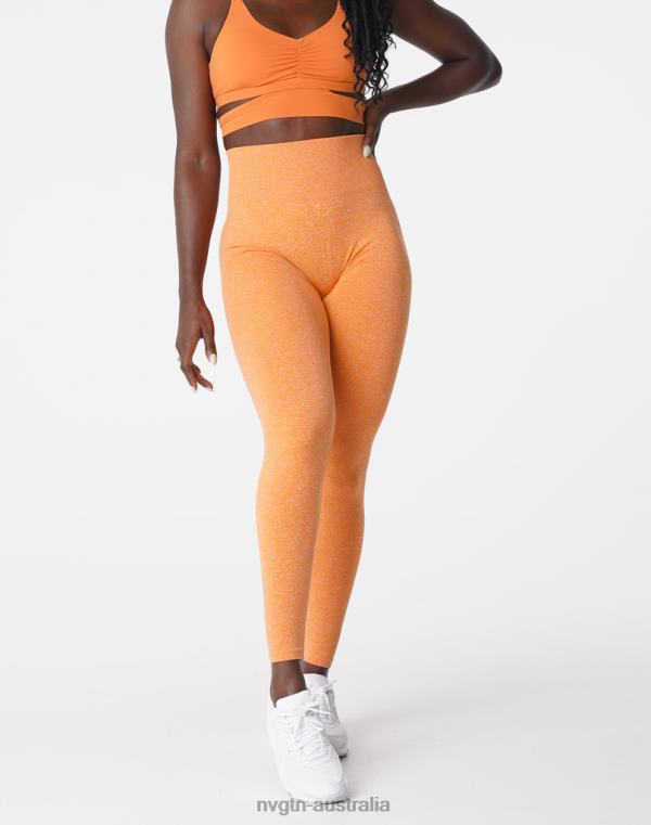Women Scrunch Seamless Leggings 04060645 Sunset Orange Fitness NVGTN
