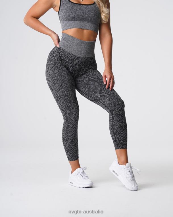 Women Snakeskin Seamless Leggings 04060678 Black Speckled Fitness NVGTN