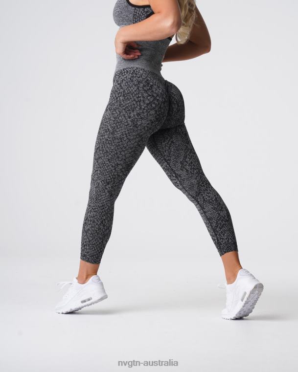 Women Snakeskin Seamless Leggings 04060678 Black Speckled Fitness NVGTN