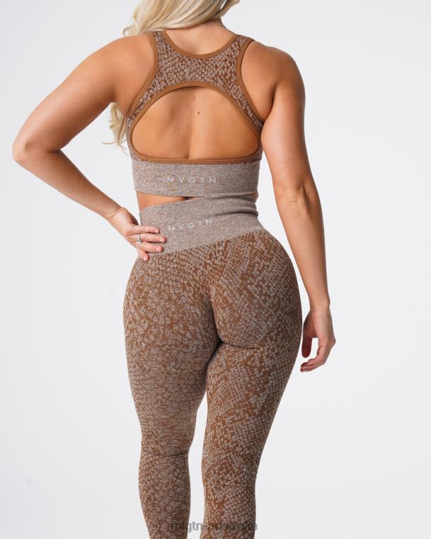 Women Snakeskin Seamless Leggings 04060681 Mocha Fitness NVGTN