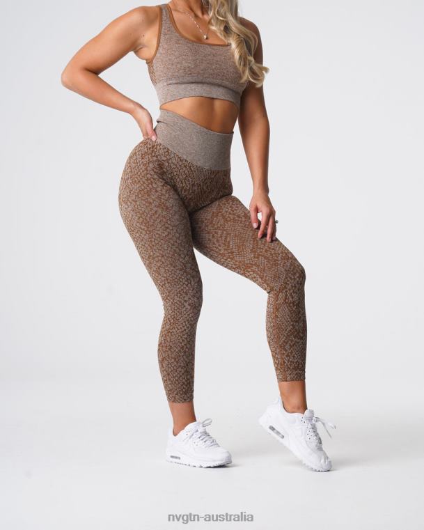 Women Snakeskin Seamless Leggings 04060681 Mocha Fitness NVGTN