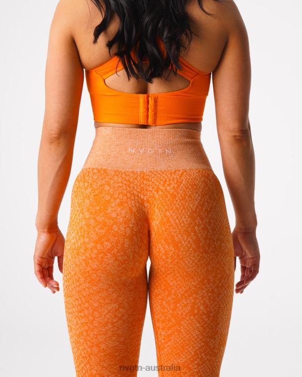 Women Snakeskin Seamless Leggings 04060684 Burnt Orange Fitness NVGTN