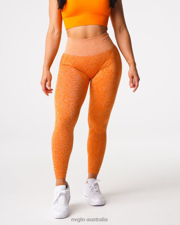 Women Snakeskin Seamless Leggings 04060684 Burnt Orange Fitness NVGTN