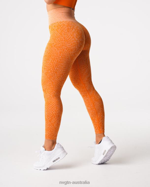 Women Snakeskin Seamless Leggings 04060684 Burnt Orange Fitness NVGTN