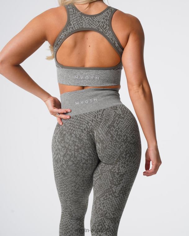 Women Snakeskin Seamless Leggings 04060686 Khaki Green Fitness NVGTN