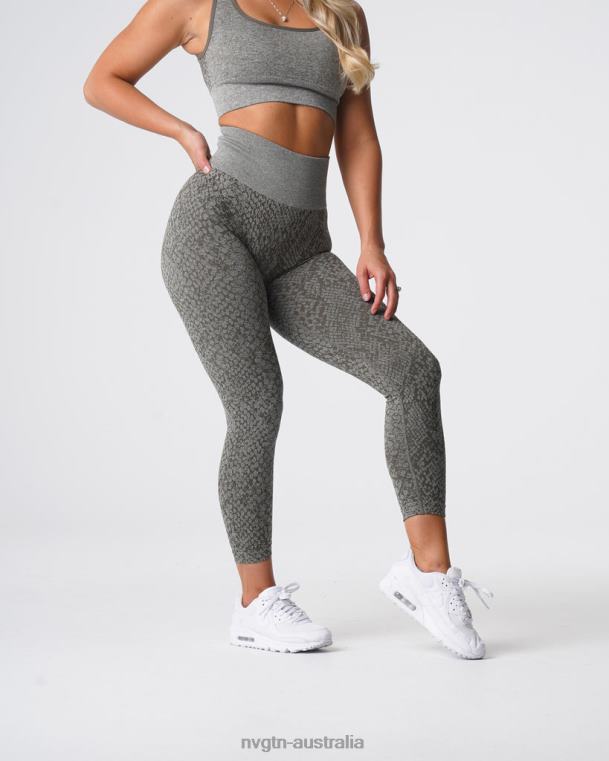 Women Snakeskin Seamless Leggings 04060686 Khaki Green Fitness NVGTN