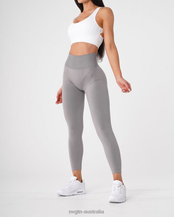 Women Solid Seamless Leggings 04060555 Light Grey Fitness NVGTN