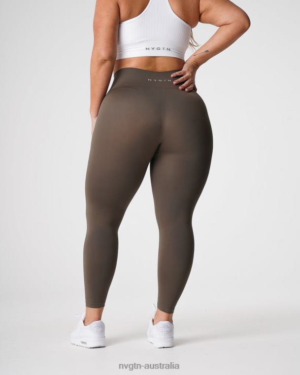 Women Solid Seamless Leggings 04060557 Olive Fitness NVGTN