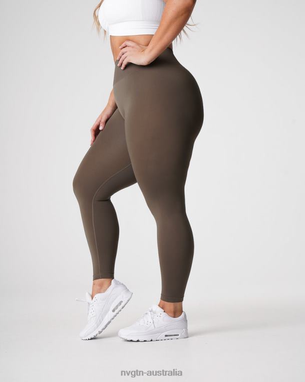 Women Solid Seamless Leggings 04060557 Olive Fitness NVGTN
