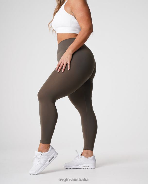 Women Solid Seamless Leggings 04060557 Olive Fitness NVGTN