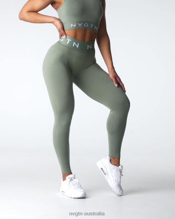 Women Sport Seamless Leggings 04060501 Sage Green Fitness NVGTN