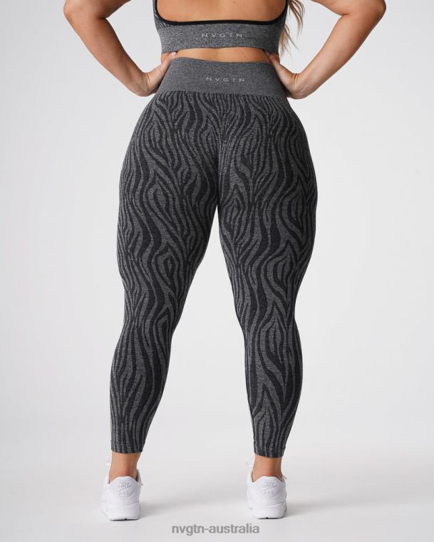 Women Zebra Seamless Leggings 04060677 Black Speckled Fitness NVGTN