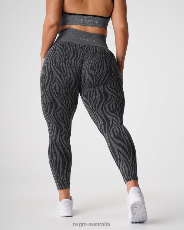 Women Zebra Seamless Leggings 04060677 Black Speckled Fitness NVGTN