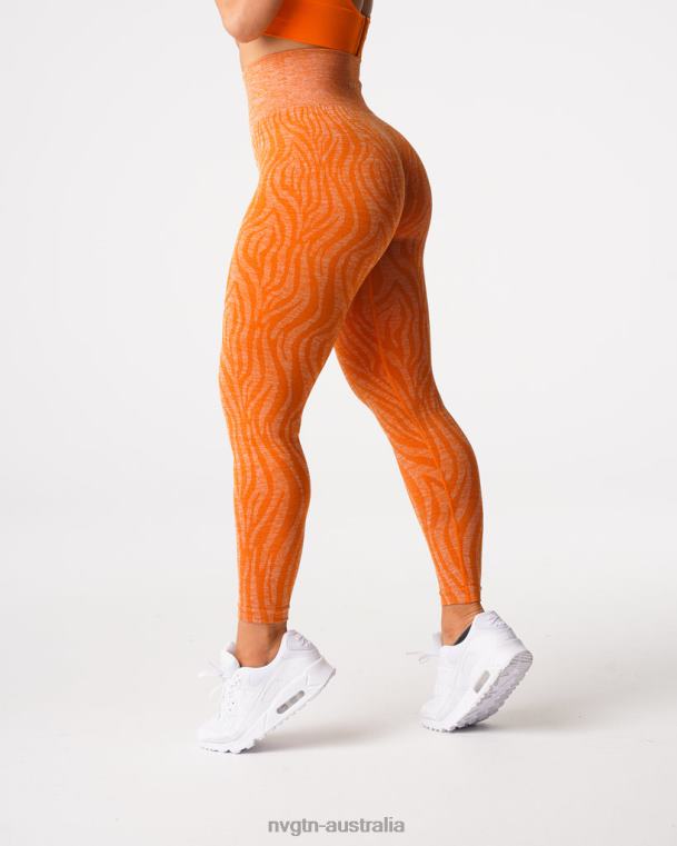 Women Zebra Seamless Leggings 04060683 Burnt Orange Fitness NVGTN