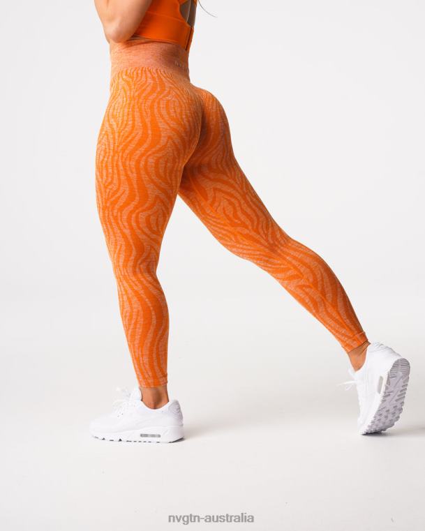Women Zebra Seamless Leggings 04060683 Burnt Orange Fitness NVGTN