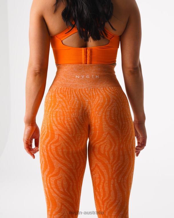 Women Zebra Seamless Leggings 04060683 Burnt Orange Fitness NVGTN