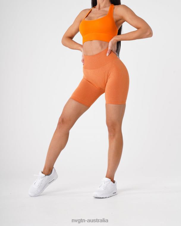 Women Biker Shorts 04060485 Burnt Orange Fitness NVGTN