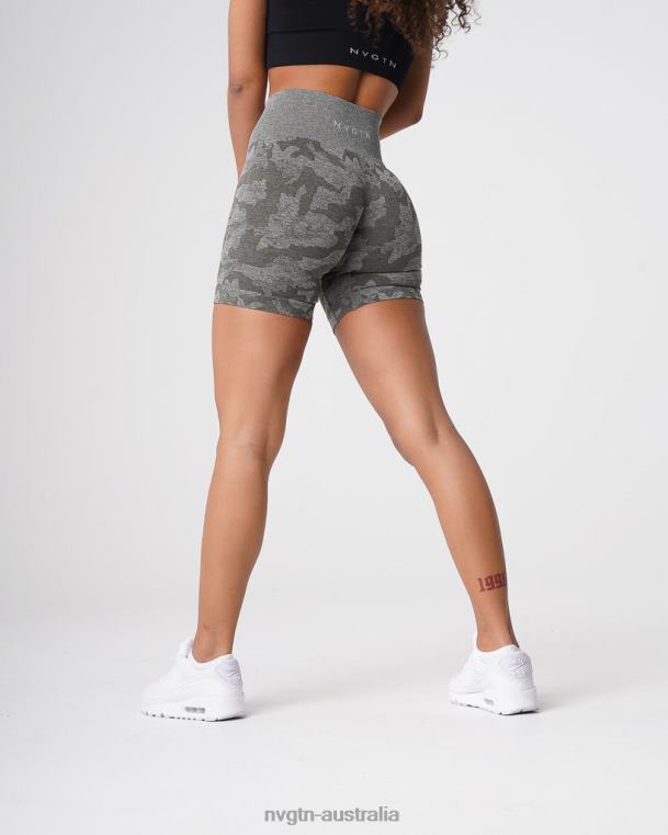 Women Camo Seamless Shorts 04060440 Khaki Green Fitness NVGTN