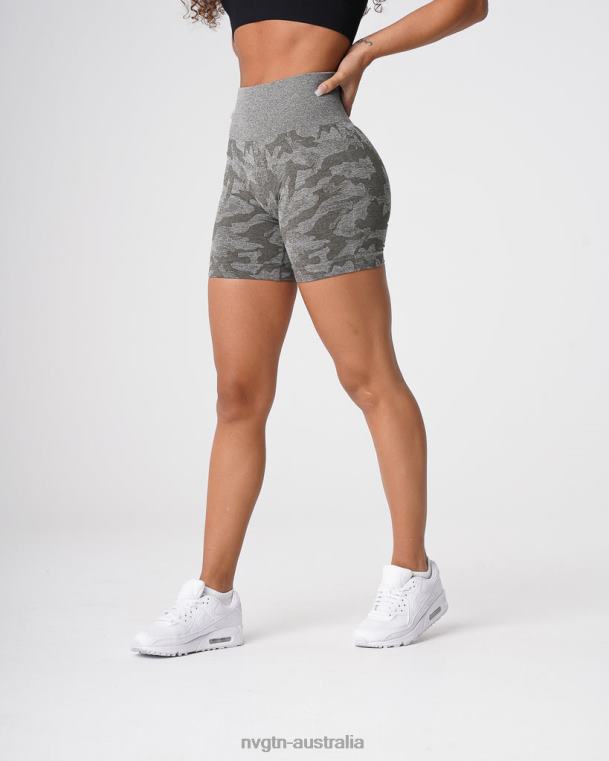 Women Camo Seamless Shorts 04060440 Khaki Green Fitness NVGTN