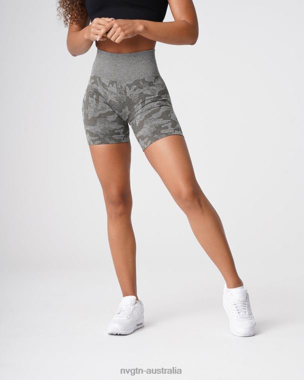 Women Camo Seamless Shorts 04060440 Khaki Green Fitness NVGTN