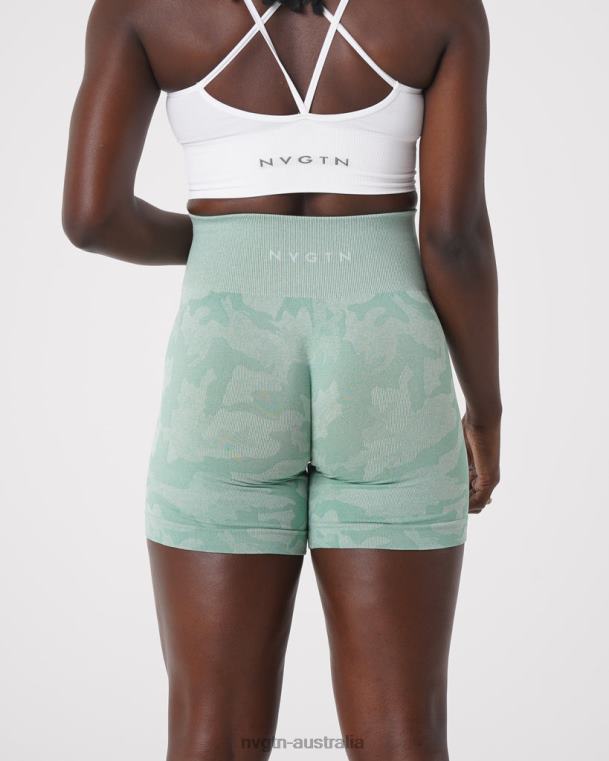 Women Camo Seamless Shorts 04060442 Sage Green Fitness NVGTN