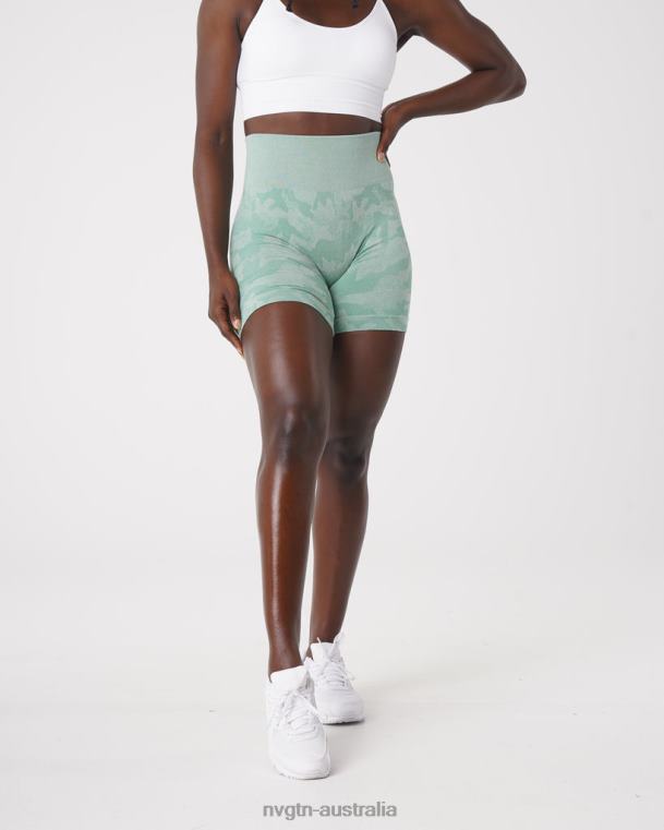 Women Camo Seamless Shorts 04060442 Sage Green Fitness NVGTN
