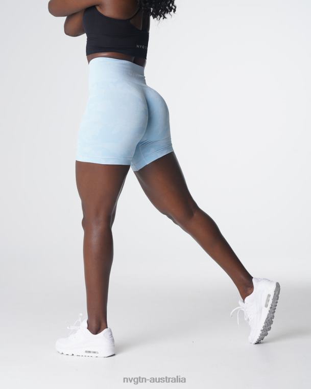 Women Camo Seamless Shorts 04060447 Icy Blue Fitness NVGTN