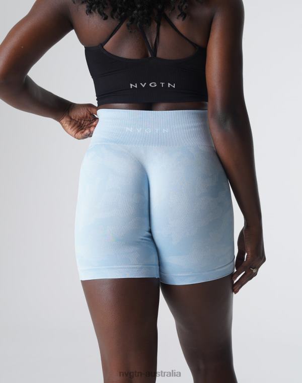 Women Camo Seamless Shorts 04060447 Icy Blue Fitness NVGTN