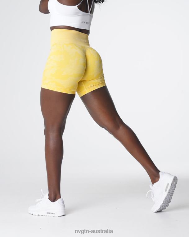 Women Camo Seamless Shorts 04060449 Sunshine Yellow Fitness NVGTN