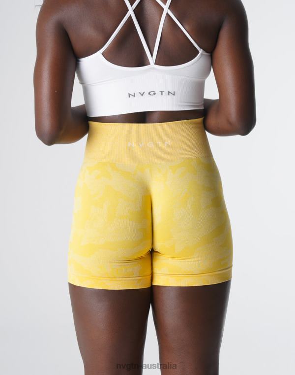 Women Camo Seamless Shorts 04060449 Sunshine Yellow Fitness NVGTN
