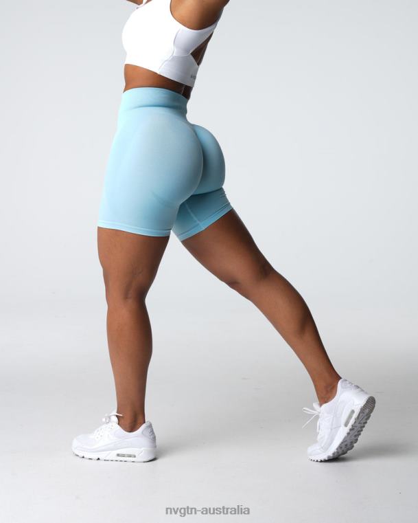 Women Contour Seamless Shorts 04060323 Pastel Blue Fitness NVGTN