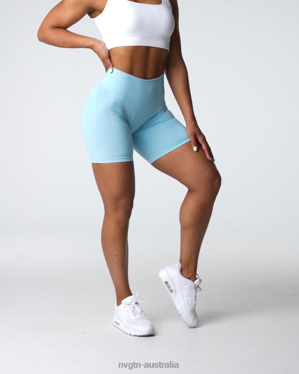 Women Contour Seamless Shorts 04060323 Pastel Blue Fitness NVGTN