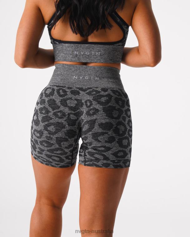 Women Leopard Seamless Shorts 04060467 Black Speckled Fitness NVGTN