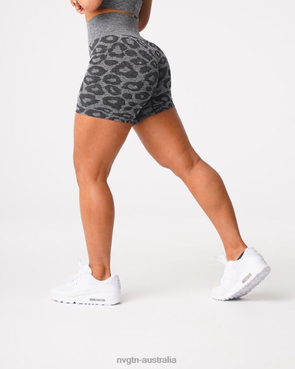Women Leopard Seamless Shorts 04060467 Black Speckled Fitness NVGTN