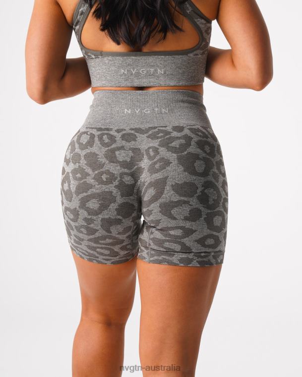 Women Leopard Seamless Shorts 04060468 Khaki Green Fitness NVGTN