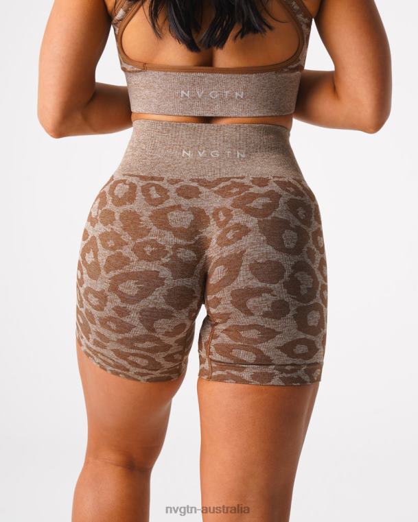 Women Leopard Seamless Shorts 04060469 Mocha Fitness NVGTN