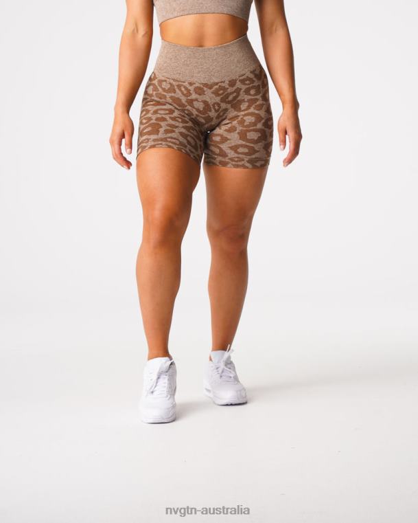 Women Leopard Seamless Shorts 04060469 Mocha Fitness NVGTN
