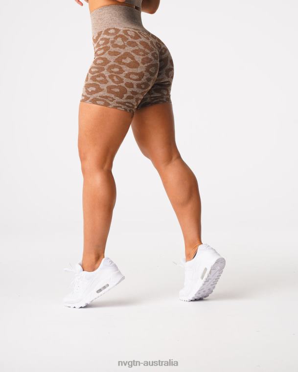 Women Leopard Seamless Shorts 04060469 Mocha Fitness NVGTN