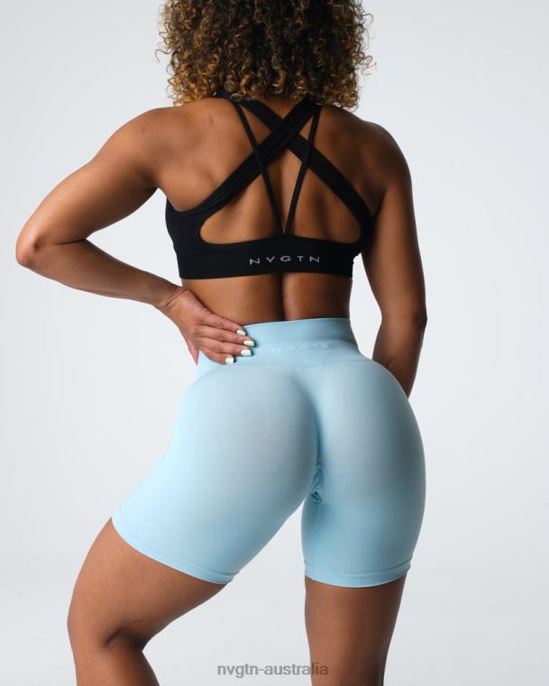 Women Pro Seamless Shorts 04060360 Pastel Blue Fitness NVGTN