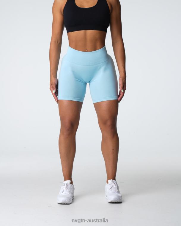 Women Pro Seamless Shorts 04060360 Pastel Blue Fitness NVGTN