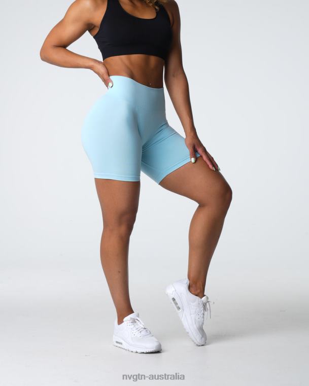Women Pro Seamless Shorts 04060360 Pastel Blue Fitness NVGTN