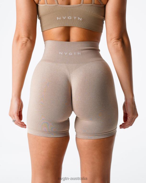 Women Pro Seamless Shorts 04060364 Beige Fitness NVGTN
