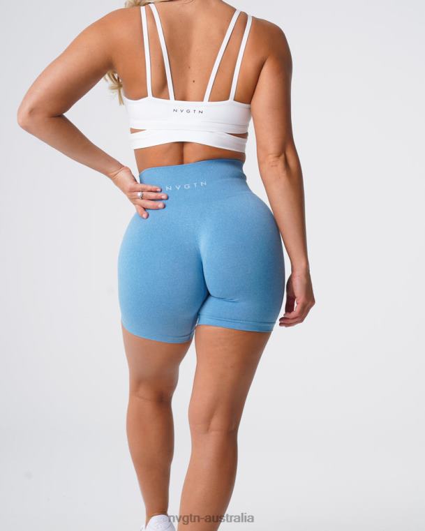Women Pro Seamless Shorts 04060366 Sky Blue Fitness NVGTN