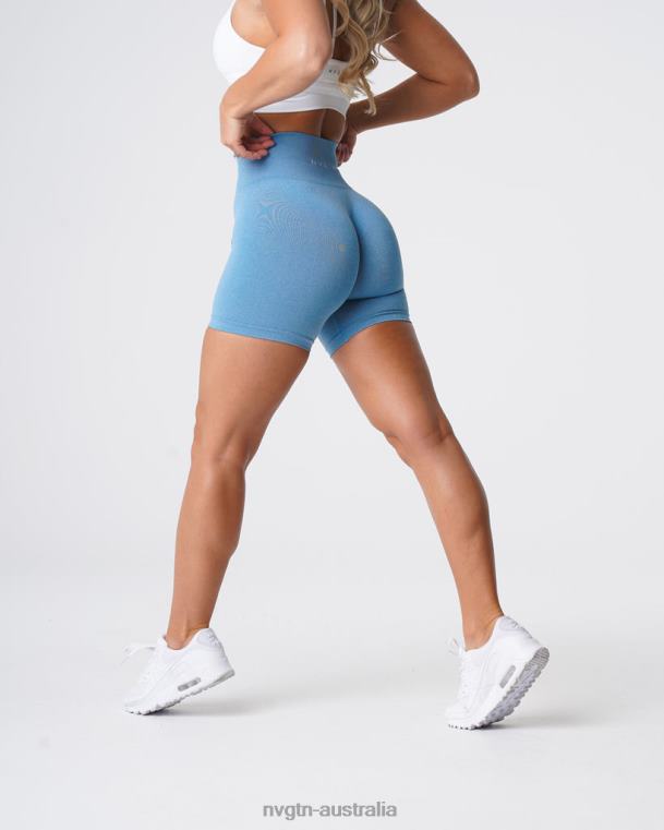 Women Pro Seamless Shorts 04060366 Sky Blue Fitness NVGTN