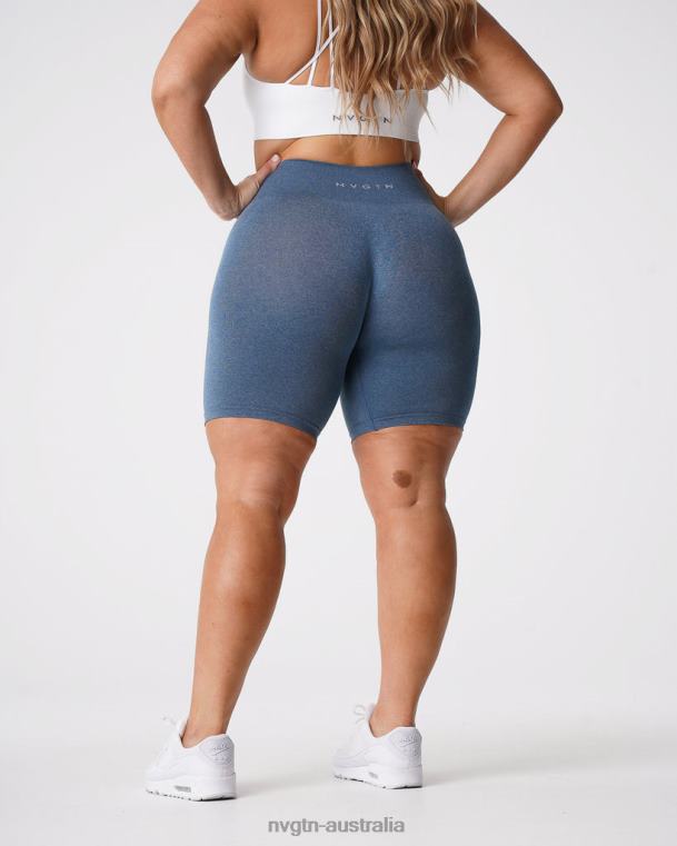 Women Pro Seamless Shorts 04060371 Slate Blue Fitness NVGTN